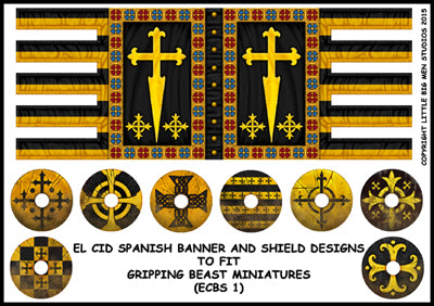 El Cid Spanish Saga shields and banner 1