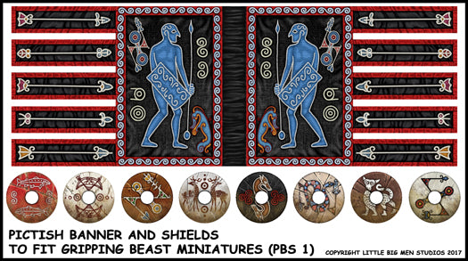 Pictish Saga banner and shields sheet 1